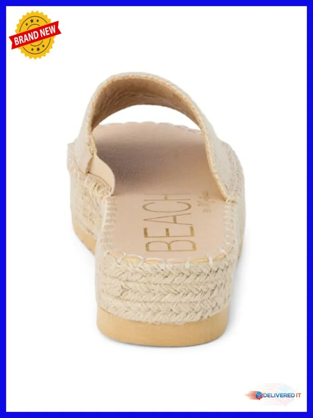 Platform Slide Sandal with Jute Sole, Manmade Outsole, Padded Insole